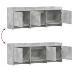 vidaXL TV skrinka 130 x 33 x 47 cm Betónovo sivá Kompozitné drevo – Obrázok 9