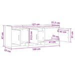 vidaXL TV skrinka 130 x 33 x 47 cm Sivý Sonoma Kompozitné drevo – Obrázok 10