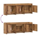 vidaXL TV skrinka 130 x 33 x 47 cm Staré drevo Kompozitné drevo – Obrázok 9