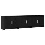 vidaXL TV skrinka 168 x 33 x 47 cm Čierny dub Kompozitné drevo
