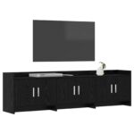 vidaXL TV skrinka 168 x 33 x 47 cm Čierny dub Kompozitné drevo – Obrázok 2