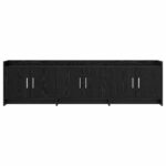 vidaXL TV skrinka 168 x 33 x 47 cm Čierny dub Kompozitné drevo – Obrázok 4
