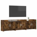 vidaXL TV skrinka 168 x 33 x 47 cm Dymový dub Kompozitné drevo – Obrázok 2