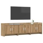 vidaXL TV skrinka 168 x 33 x 47 cm Dub artisan Kompozitné drevo – Obrázok 2