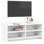 vidaXL TV skrinka 100 x 33 x 47 cm Biela Kompozitné drevo – Obrázok 2