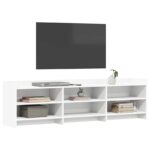 vidaXL TV skrinka 168 x 33 x 47 cm Biela Kompozitné drevo – Obrázok 2