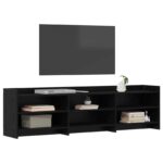 vidaXL TV skrinka 168 x 33 x 47 cm Čierny dub Kompozitné drevo – Obrázok 2
