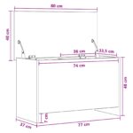 vidaXL Úložná truhlica Betónovo sivá 80 x 40 x 50 cm Kompozitné drevo – Obrázok 6