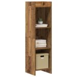 vidaXL Knižnica Staré drevo 30 x 30 x 111 cm Kompozitné drevo – Obrázok 2