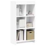 vidaXL Knižnica Biela 59 x 30 x 111 cm Kompozitné drevo – Obrázok 2