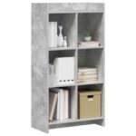 vidaXL Knižnica Betónová šedá 59 x 30 x 111 cm Kompozitné drevo – Obrázok 2