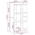 vidaXL Knižnica Betónová šedá 59 x 30 x 111 cm Kompozitné drevo – Obrázok 7