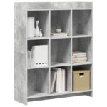 vidaXL Knižnica Betónová šedá 87,5 x 30 x 111 cm Kompozitné drevo – Obrázok 2
