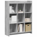 vidaXL Knižnica Sivý Sonoma 87,5 x 30 x 111 cm Kompozitné drevo – Obrázok 2