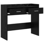 vidaXL Konzolový stôl Čierny dub 90 x 35 x 80 cm Kompozitné drevo – Obrázok 3