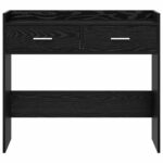 vidaXL Konzolový stôl Čierny dub 90 x 35 x 80 cm Kompozitné drevo – Obrázok 4