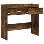 vidaXL Konzolový stôl Dymový dub 90 x 35 x 80 cm Kompozitné drevo – Obrázok 3