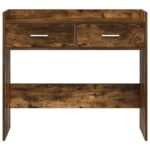 vidaXL Konzolový stôl Dymový dub 90 x 35 x 80 cm Kompozitné drevo – Obrázok 4