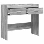 vidaXL Konzolový stôl Sivý Sonoma 90 x 35 x 80 cm Kompozitné drevo – Obrázok 3