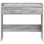 vidaXL Konzolový stôl Sivý Sonoma 90 x 35 x 80 cm Kompozitné drevo – Obrázok 4
