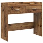 vidaXL Konzolový stôl Staré drevo 90 x 35 x 80 cm Kompozitné drevo