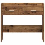 vidaXL Konzolový stôl Staré drevo 90 x 35 x 80 cm Kompozitné drevo – Obrázok 4