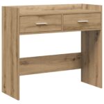 vidaXL Konzolový stôl Dub artisan 90 x 35 x 80 cm Kompozitné drevo