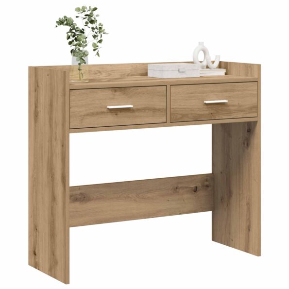 vidaXL Konzolový stôl Dub artisan 90 x 35 x 80 cm Kompozitné drevo – Obrázok 2