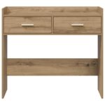 vidaXL Konzolový stôl Dub artisan 90 x 35 x 80 cm Kompozitné drevo – Obrázok 4