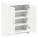 vidaXL Skriňa na topánky Biela 73,5 x 36 x 92 cm Kompozitné drevo – Obrázok 3