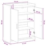 vidaXL Skriňa na topánky Dub sonoma 73,5 x 36 x 92 cm Kompozitné drevo – Obrázok 9