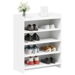 vidaXL Skriňa na topánky Biela 73,5 x 36 x 92 cm Kompozitné drevo – Obrázok 2