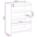 vidaXL Skriňa na topánky Dymový dub 73,5 x 36 x 92 cm Kompozitné drevo – Obrázok 6