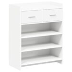 vidaXL Skriňa na topánky Biela 73,5 x 36 x 92 cm Kompozitné drevo