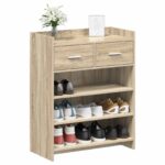 vidaXL Skriňa na topánky Dub sonoma 73,5 x 36 x 92 cm Kompozitné drevo – Obrázok 2