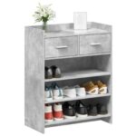 vidaXL Skriňa na topánky so zásuvkou Betónovo sivá 73,5 x 36 x 92 cm – Obrázok 2