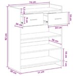 vidaXL Skriňa na topánky so zásuvkou Betónovo sivá 73,5 x 36 x 92 cm – Obrázok 8