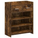 vidaXL Skriňa na topánky Dymový dub 73,5 x 36 x 92 cm Kompozitné drevo