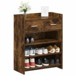 vidaXL Skriňa na topánky Dymový dub 73,5 x 36 x 92 cm Kompozitné drevo – Obrázok 2