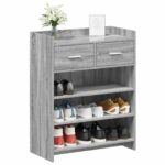 vidaXL Skriňa na topánky so zásuvkou Sivý Sonoma 73,5 x 36 x 92 cm – Obrázok 2