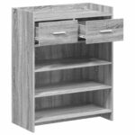 vidaXL Skriňa na topánky so zásuvkou Sivý Sonoma 73,5 x 36 x 92 cm – Obrázok 3