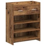 vidaXL Skriňa na topánky so zásuvkou Staré drevo 73,5 x 36 x 92 cm