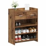 vidaXL Skriňa na topánky so zásuvkou Staré drevo 73,5 x 36 x 92 cm – Obrázok 2