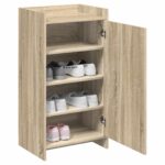 vidaXL Skriňa na topánky Dub sonoma 48 x 36 x 92 cm Kompozitné drevo – Obrázok 2