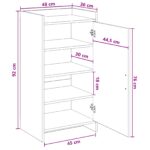 vidaXL Skriňa na topánky Dymový dub 48 x 36 x 92 cm Kompozitné drevo – Obrázok 9