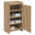 vidaXL Skriňa na topánky Dub artisan 48 x 36 x 92 cm Kompozitné drevo – Obrázok 2