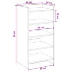 vidaXL Skriňa na topánky s úložiskom Betónovo sivá 48 x 36 x 92 cm – Obrázok 6