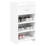 vidaXL Skriňa na topánky Biela 48 x 36 x 92 cm Kompozitné drevo – Obrázok 2