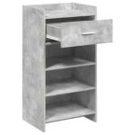 vidaXL Skriňa na topánky so zásuvkou Betónovo sivá 48 x 36 x 92 cm – Obrázok 3