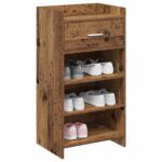 vidaXL Skriňa na topánky Staré drevo 48 x 36 x 92 cm Kompozitné drevo – Obrázok 2